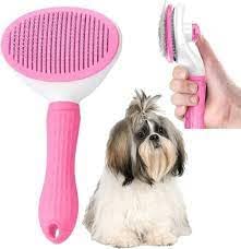 Bark n Purr Self Cleaning Slicker Brush, Pet Grooming Shedding Brush